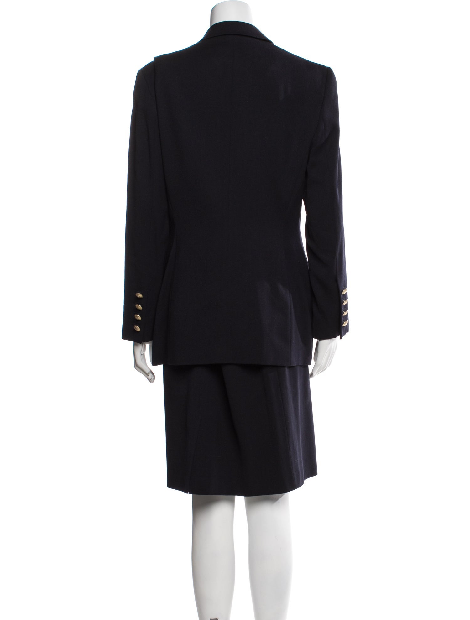 Escada Wool Colorblock Pattern Skirt Suit